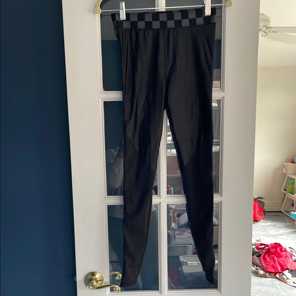 Alala Black Leggings with Checkered Waistband